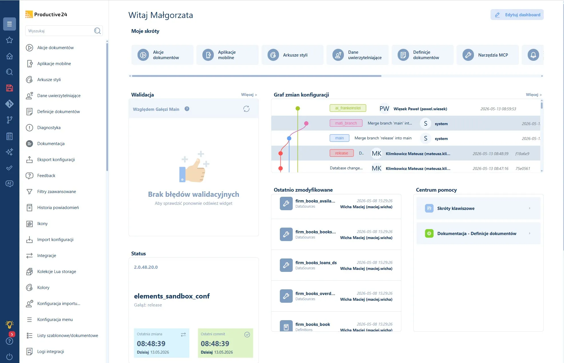 Screenshot of Productive24 platform